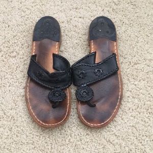 Jack Rogers Black Leather Sandals